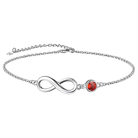 Suplight Red Ruby Infinity Anklet for Women Cover