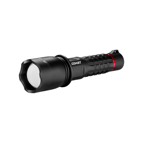 Coast XP20R 4000 Lumen USB-C Rechargeable LED Flashlight with Slide Focus and Pure Beam Focusing Optic 5 Light Modes