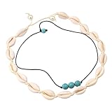 ❤[Haute Qualité]: L’ensemble de colliers coquillages est composé de pendentifs en coquillages naturels lisses et durables, de perles et de turquoise bleue, qui sont beaux et hypoallergéniques, adaptés aux peaux sensibles et ne sont pas faciles à casser, à porter et à décolorer.