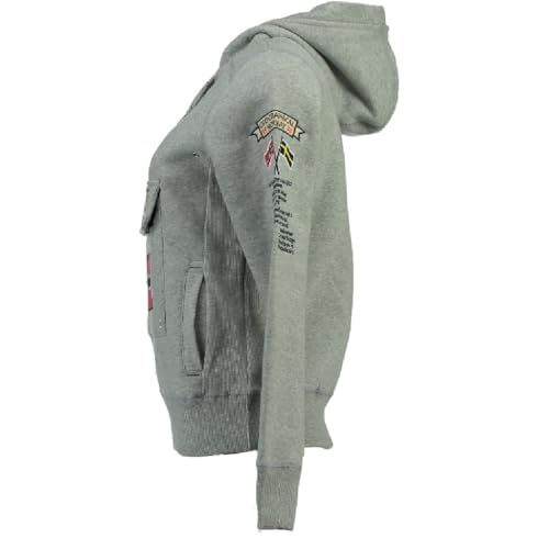 Sweat à capuche Geographical Norway gris clair pour week-end détente - 3