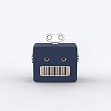 Angela Bluetooth Robot Altavoz Portátil Inalámbrico Volumen Más Fuerte Cristalino Estéreo Sonido Rich Bass Audio para Exteriores Creativo Retro Pequeño con Agujeros,Blue