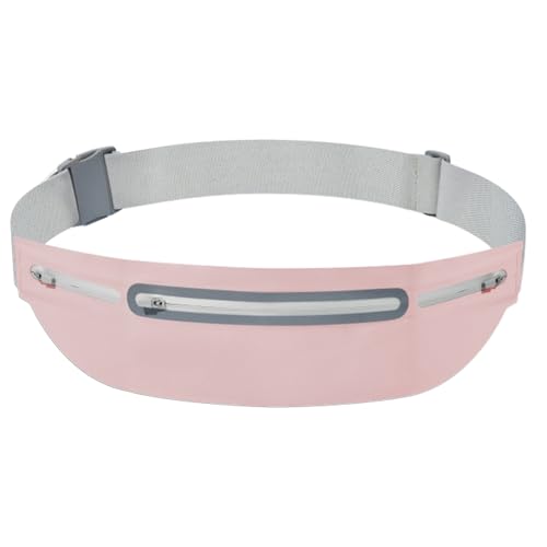 Riñonera de moda para correr, cinturón delgado para correr, para mujeres y hombres, riñonera para correr para teléfono | Riñonera impermeable para ciclismo y senderismo, Pink, 15.75x4.53 inches