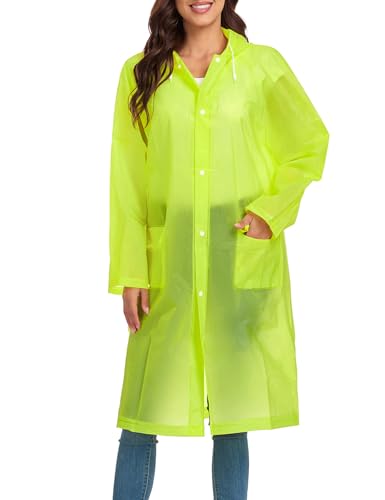 Image of Raincoats for Women Men Reusable Portable Waterproof EVA Long Rain Ponchos with Hoods