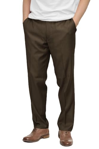 URBANJ Men's Slim Fit Flat Front Dress Pants