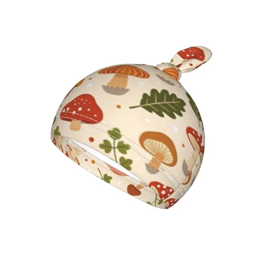 Image of Cute Mushroom Swaddle Blanket Hat Set for Boys Girls, Soft Floral Newborn Swaddle Wrap Receiving Blanket Shower Gift