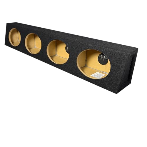 Atrend Quad 6x9 Unloaded Sealed Speaker Box Premium MDF Angled Enclosure for Four 6x9 Speakers with Black Carpet Custom DIY Car Audio for Truck/SUV