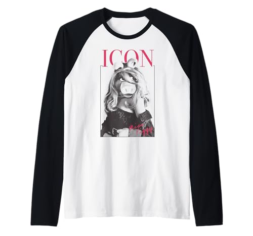 T-shirt Baseball Muppets Miss Piggy raglan bicolore pour fan de Disney
