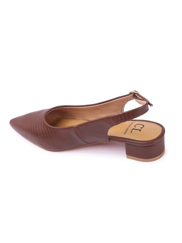 Image of Carlton London Women's Textured Pointed Toe Block Heel Pumps