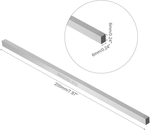 Punta para torno HSS 6mm x 6mm x 200mm, pack 2 miniatura 2