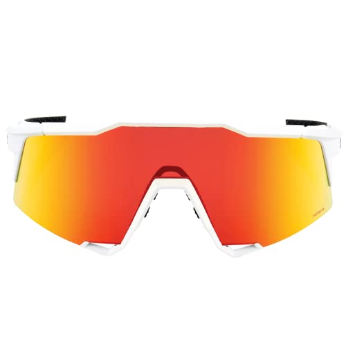 Image of 100% SPEEDCRAFT Sport Performance Cycling Sunglasses OFF WHITE - HiPER Red Multilayer Mirror
