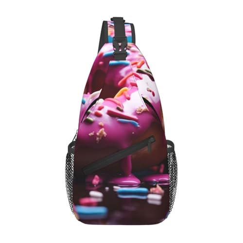 Sac à dos à bandoulière imprimé donut noir taille unique style urbain