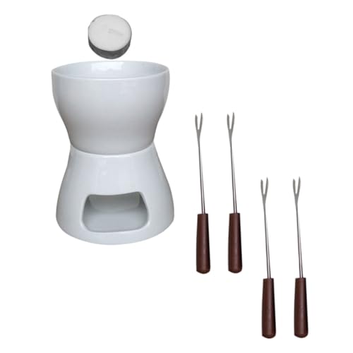 MAGICLULU Service À Fondue Au Fromage Et Au Chocolat Caquelon en Céramique Four À Fromage pour Fête À Domicile