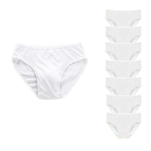 Men's Disposable Panties Underwear Travel Panties Pure Cotton Emergencies Panties for Business Trip Travel Hotel Spa Hospital Underpants White Medium(7pcs/pk)