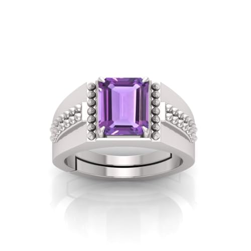 Bague améthyste ajustable en argenté, finis les problèmes de taille