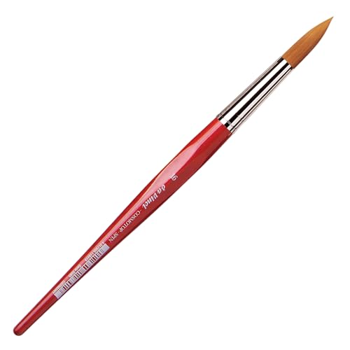 Image of da Vinci Watercolor Series 5580 CosmoTop Spin Paint Brush, Round Synthetic with Red Handle, Size 16 (5580-16)