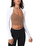 FindThy Women’s Casual Open Front Bolero Cooling Shawl Arm Sleeve Crop Top Shrug Covers(1478-White-S-LB)