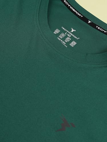 Image of TECHNOSPORT Men's Slim Fit Full Sleeve Crew Neck T-Shirt, COTFLEX Quick Dry Moisture Wicking Stretchable Sports Gym and Casual Wear