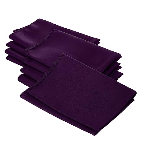 LA Linen Poplin Napkin, Polyester, Eggplant, 18 x 18-inch, Pack of 10