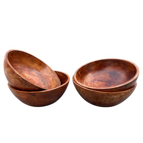 IK Decors Handmade Mango Wood Bowl Set of 4 -