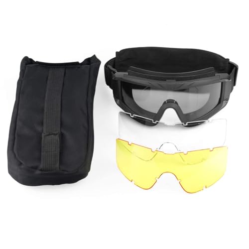 KASTWAVE Tactical Safety Goggles Three Pane Lens, Anti-Fog Glasses for Hunting and Cycling