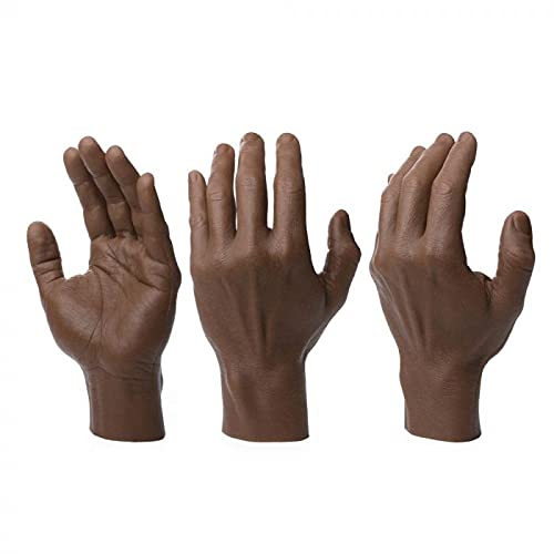 A Pound of Flesh Practice Tattoo Hand With Wrist Silicone Tattooing Fake Skin for Practice or Display Professional Quality, Right Hand Dark Brown Skintone