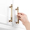 KOOFIZO 10 Pack Classical Cabinet Knob - Antique Brass Pull Handle Dia 32mm 1 26 Inch