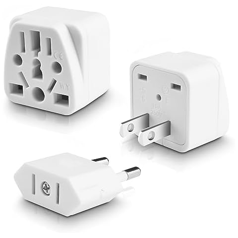 UK to US Plug Adapter EU to US Plug Adapter Travel European/UK/AU/CN/JP/Asia/Italy/Swiss to USA Plug Adapter (Type A& European Plug,2-Pack) Cover