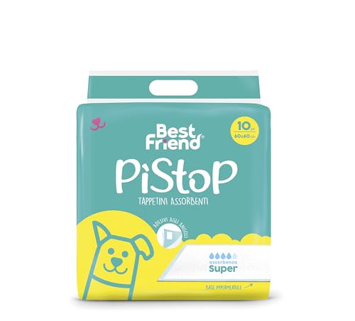 Best Friend - PìStoP Traversine USA e Getta. Tappetini igienici per Cani 60x60cm. Confezione 10 pz Monouso Antistrappo e Antiodore. Cani Taglia Piccola, Media e Grande