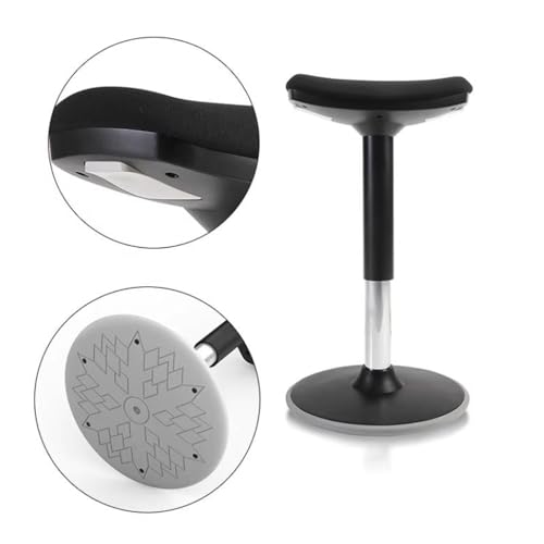 Image of Wobble Stool Standing Desk Stool Adjustable Height Office Chair Adult Wobble Stool Swivels Working Seat For Classroom Bedroom(Black)
