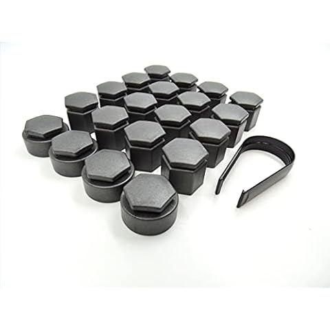 Partsdealers WHEEL NUT COVERS FOR VAUXHALL ASTRA ZAFIRA C MOKKA INSIGNIA B 2010-2021 LOCKING CAPS SET x20 19mm + REMOVAL TOOL (Dark Grey) Cover