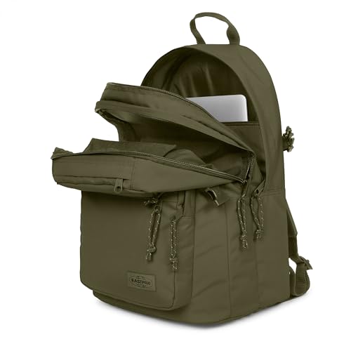 Image of EASTPAK Double Pro - 32L Performance Backpack with 16 inch Laptop Sleeve, Dual Compartments, Security Pocket, Bottle Holder & Organizer, Dark Grass