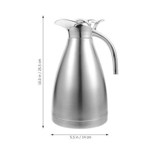 DOITOOL Stainless Steel Water Pitcher Carafe Hot Cold Water Carafe Juice Jar and Iced Tea Pitcher 1.5L Silver - Image 3
