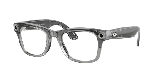 Image of Meta Ray-Ban (Gen 2), Wayfarer, Shiny Transparent Grey | Smart AI Glasses for Men, Women - 3K Ultra HD - 12 MP Camera, Audio, Video Recording - Transitions Sapphire Lenses - Sunglasses