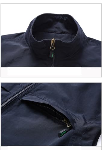 Image of Mens Summer Utility Safari Vest Multi Pockets Fishing Vests Casual Sleeveless Jacket for Hiking Golf Lightweight