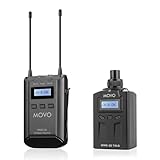 Movo 48-Channel UHF Wireless XLR Transmitter and Receiver - Plug-in XLR Transmitter for Shotgun Mic,...