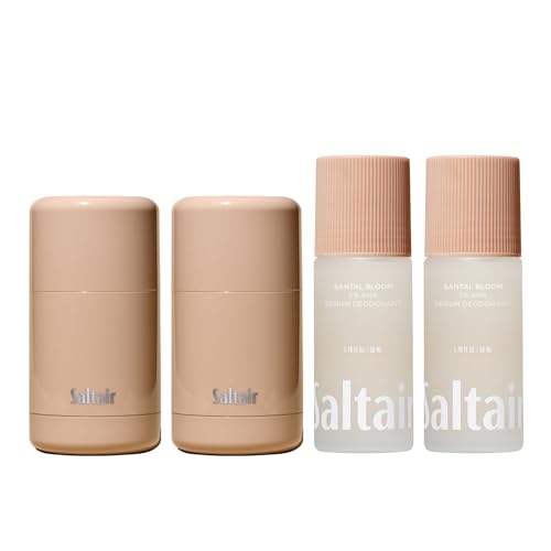 Saltair Deodorant Bundle | Stick + 5% AHA Serum | Santal Bloom, 2 Pack image 3