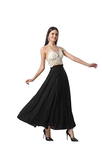 Image of VAGISHA Printed Casual Long Western Skirts for Women's & Girls |Stretchy Flared Maxi Skirt|Elastic Waist Skirts|Western Ethnic Skirts