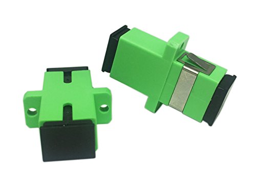 Cerrxian Sc Singlemode Fiber Optic Adapter Sc Female To Sc Female Apc Simplex Single Mode Fiber Optical Coupler Network Internet Connector Adapter With Mount Panel (Green 5-Pack) #TOP1