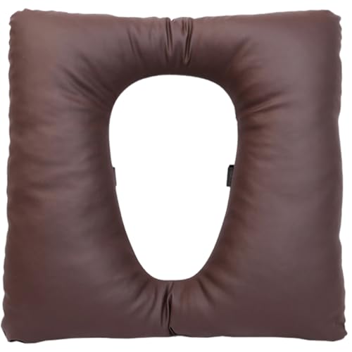AZIDWERYQ Cojín para Asiento de Inodoro 17 x 17 Espesar Asiento de Inodoro Acolchado Impermeable Cojín portátil para con Aumento de Altura Cuero de PU para Personas Mayores Portátil