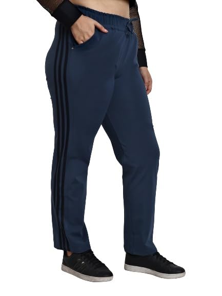 Image of CUPID Woman's Rich Cotton Side Stripes Joggers, Lower, Athleisure, Activewear Trackpant, Night n Gym Wear Lounge Pant for Ladies M to 2XL
