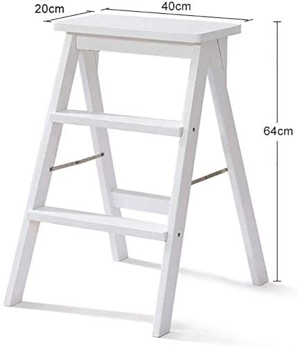 Silla utilidad familiar de madera maciza con 3 peldaños estables y cierre plegable 2