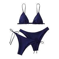 Bikinis Mujer 2025 Brasileño Push Up Bikini Talla Grande Tanga Dos Piezas Verano Bañadores Mujer Reductor Sexy con Relleno Top Fatos De Banho Mulher Marina de Guerra XL