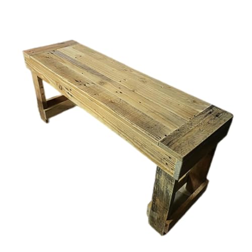 Banco de Madera 70 cm x 30 cm x 43 cm | Banco Decorativo | Banco de Jardín | Banco para exteriores | Banco Rústico | Fabricado Artesanalmente con Madera Reciclada