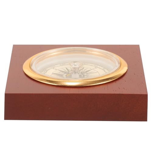 Brújula China Vintage de Madera Tradicional Portátil miniatura 1