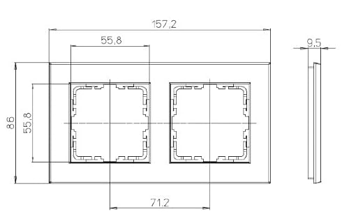 Kopp Athenis 2-fach Abdeckrahmen, arktis-weiß, matte Oberfläche, 402632067