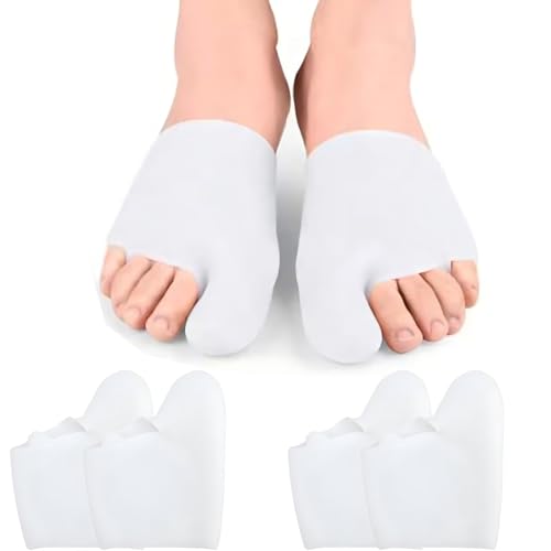 2Pairs Gel Big Toe Cap & Metatarsal Sleeves, Silicone Big Toe Protector Reusable Bunion Cushions for Women and Men to Help Relieve Bunion Pain, Prevent Corns, Calluses, Blisters, Ingrown Toenails