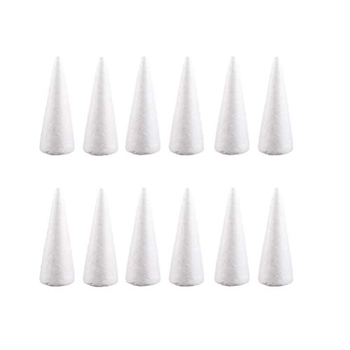 Amosfun 12 piezas de conos de espuma cono de árbol de navidad conos de espuma de poliestireno para manualidades de modelado diy suministros de arreglos florales