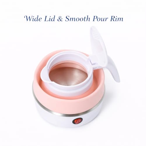 Tetera eléctrica plegable de silicona 1.2L color rosa miniatura 4