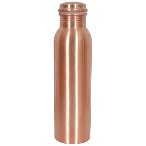 AUNERCART Pure Copper Water Bottle 32 oz Pitcher Sport Fitness Yoga Leak Proof Vessel Yoga Gym Sports Bottle Cover