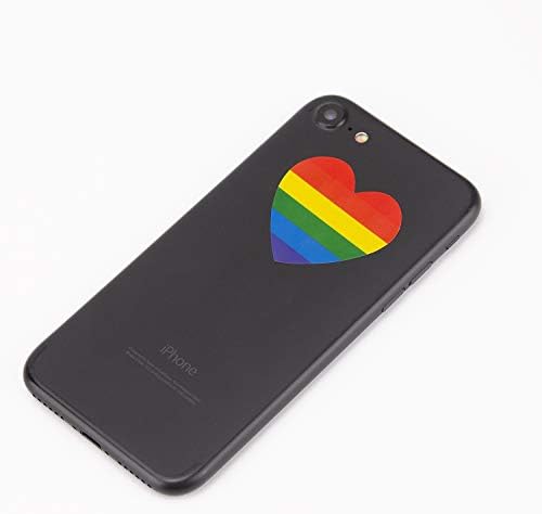 SAVITA 1000 Pieces Gay Pride Stickers Valentine Heart-Shaped Stickers Love Rainbow Stickers Stripe Stickers on a Roll for Scrapbooking Gift Decoration
